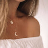 Sun Soul / Crescent Moon Necklace