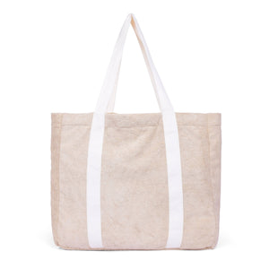 Avocado Zinc / Terry Towelling Tote - Latte