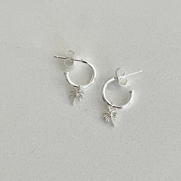 Sun Soul / Golden Palm Earrings - Silver