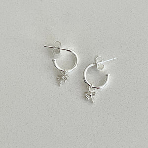 Sun Soul / Golden Palm Earrings - Silver