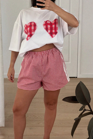 Maku / Gingham Hearts Tee