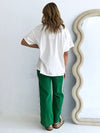 By Frankie / Linen Racer Pant - Green