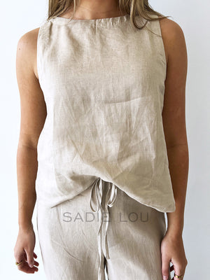 Luxe Linen Top  - Natural