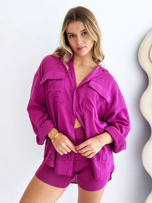 Zella The Label / Rosette Shirt - Magenta