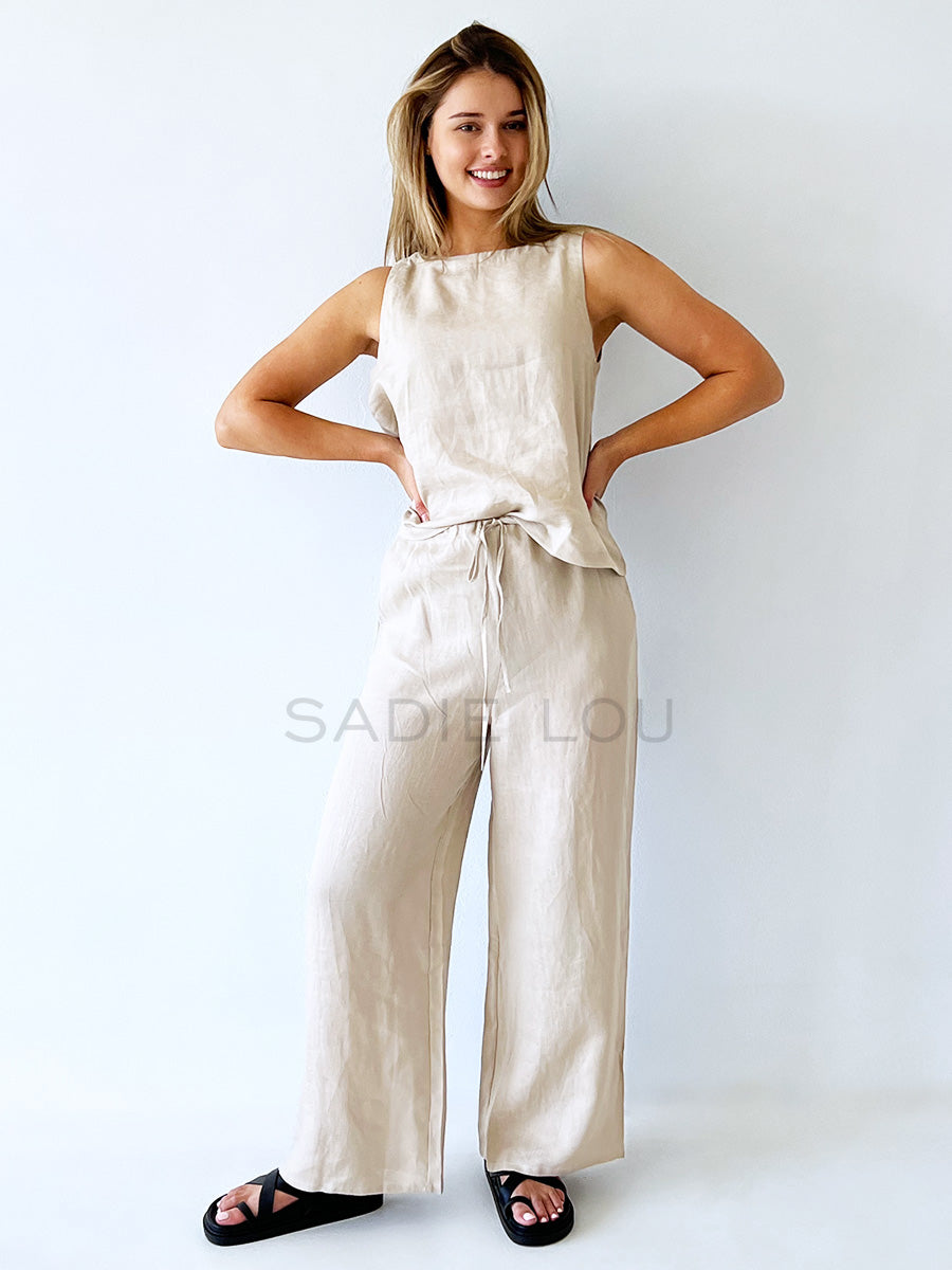 Luxe Linen Pant  - Natural