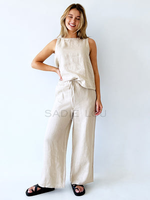 Luxe Linen Pant  - Natural