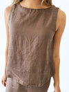 Luxe Linen Top  - Choc