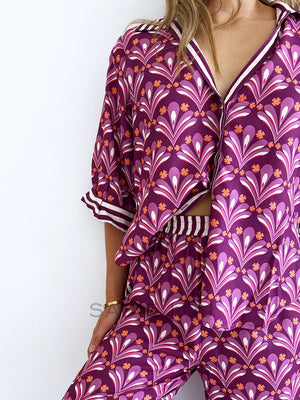 Zella The Label / Claude Shirt - Bloom Plum Print