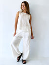 Luxe Linen Pant  - White