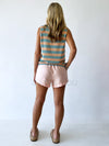 Little Lies / Spring Tank - Teal/Pink Stripe