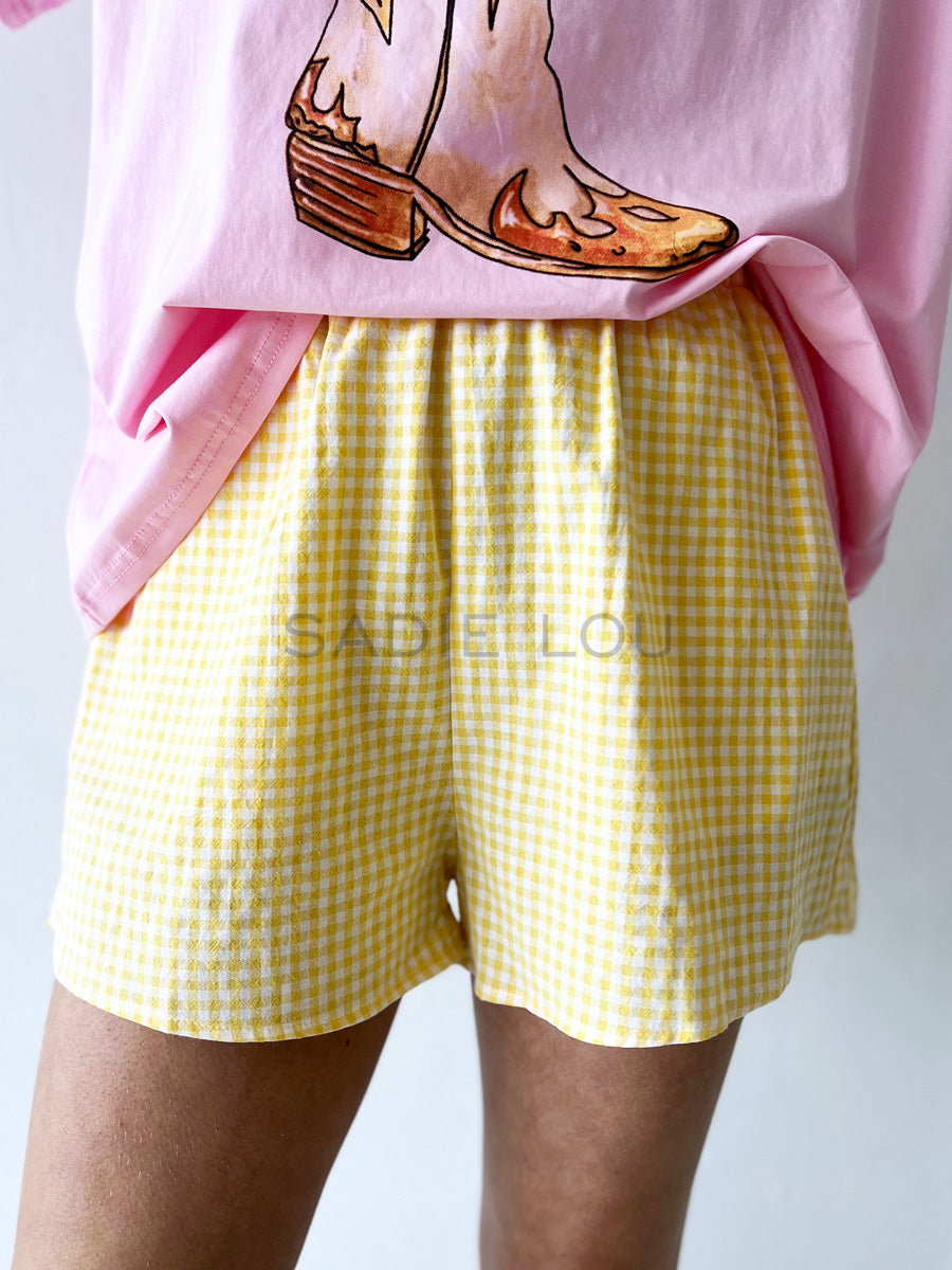 By Frankie / Blanca Shorts - Yellow Gingham