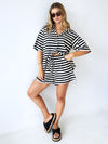 By Frankie / Elodie Short Set - Black and White Stripe