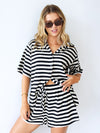 By Frankie / Elodie Short Set - Black and White Stripe