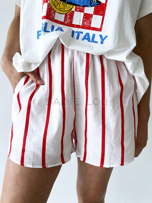 By Frankie / Blanca Shorts - Red Stripe