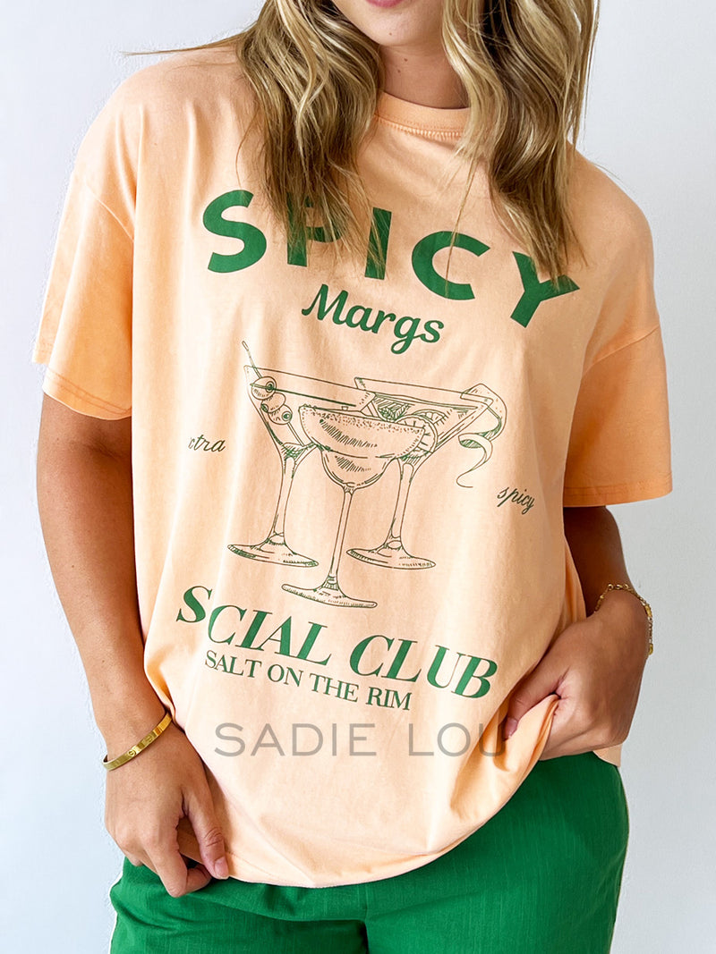 By Frankie / Spicy Margs Social Club Tee - Peach