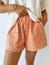 By Frankie / Blanca Shorts - Orange Gingham