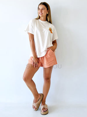 By Frankie / Blanca Shorts - Orange Gingham