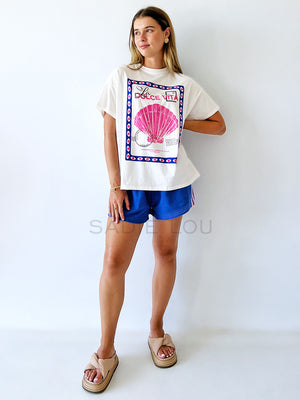 By Frankie /  Racer Shorts - Blue/Pink