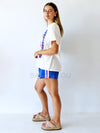 By Frankie /  Racer Shorts - Blue/Pink