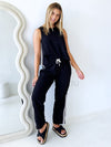 Cartel & Willow / Nora Pant - Black w/ White Stripe