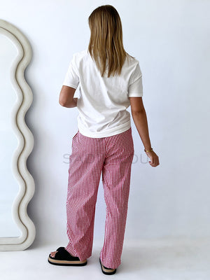 Ruby Gingham Pant - Red