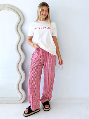 Ruby Gingham Pant - Red