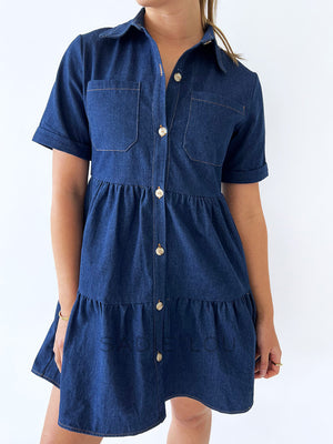 Billie Denim Dress - Dark Wash