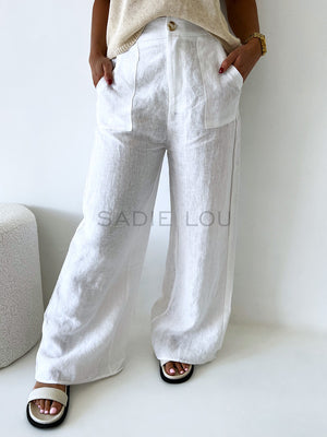 Little Lies / Jude Linen Pant - White