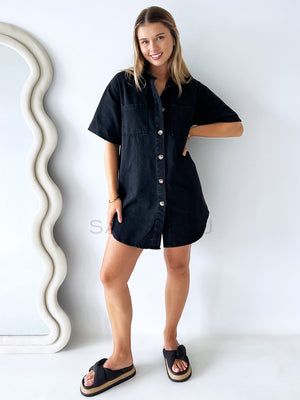 By Frankie / Harvey Denim Dress - Black