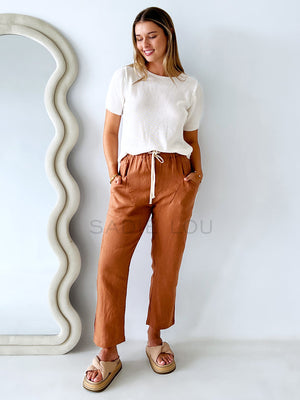 Little Lies / Luxe Linen Pant - Terra