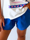 By Frankie /  Racer Shorts - Blue/Pink