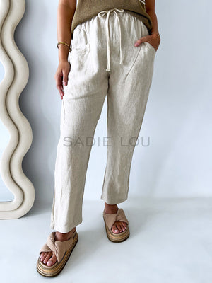 Little Lies / Luxe Linen Pant - Natural