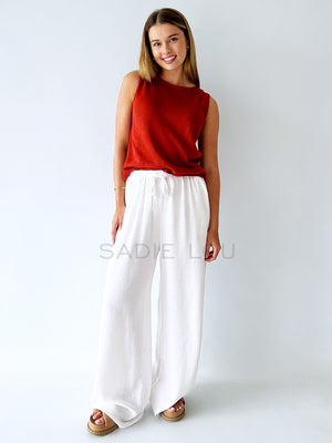 All About Eve / Luxe Linen Pant - White