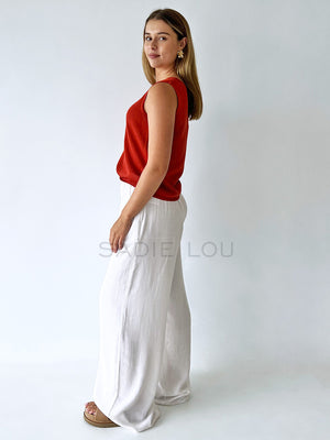 All About Eve / Luxe Linen Pant - White