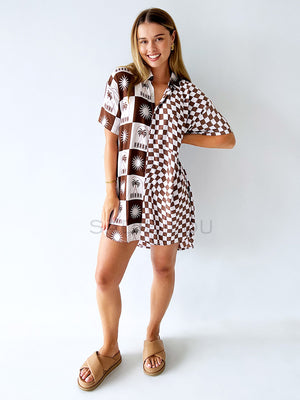 Palm Collective / Checkerboard Shirt Dress