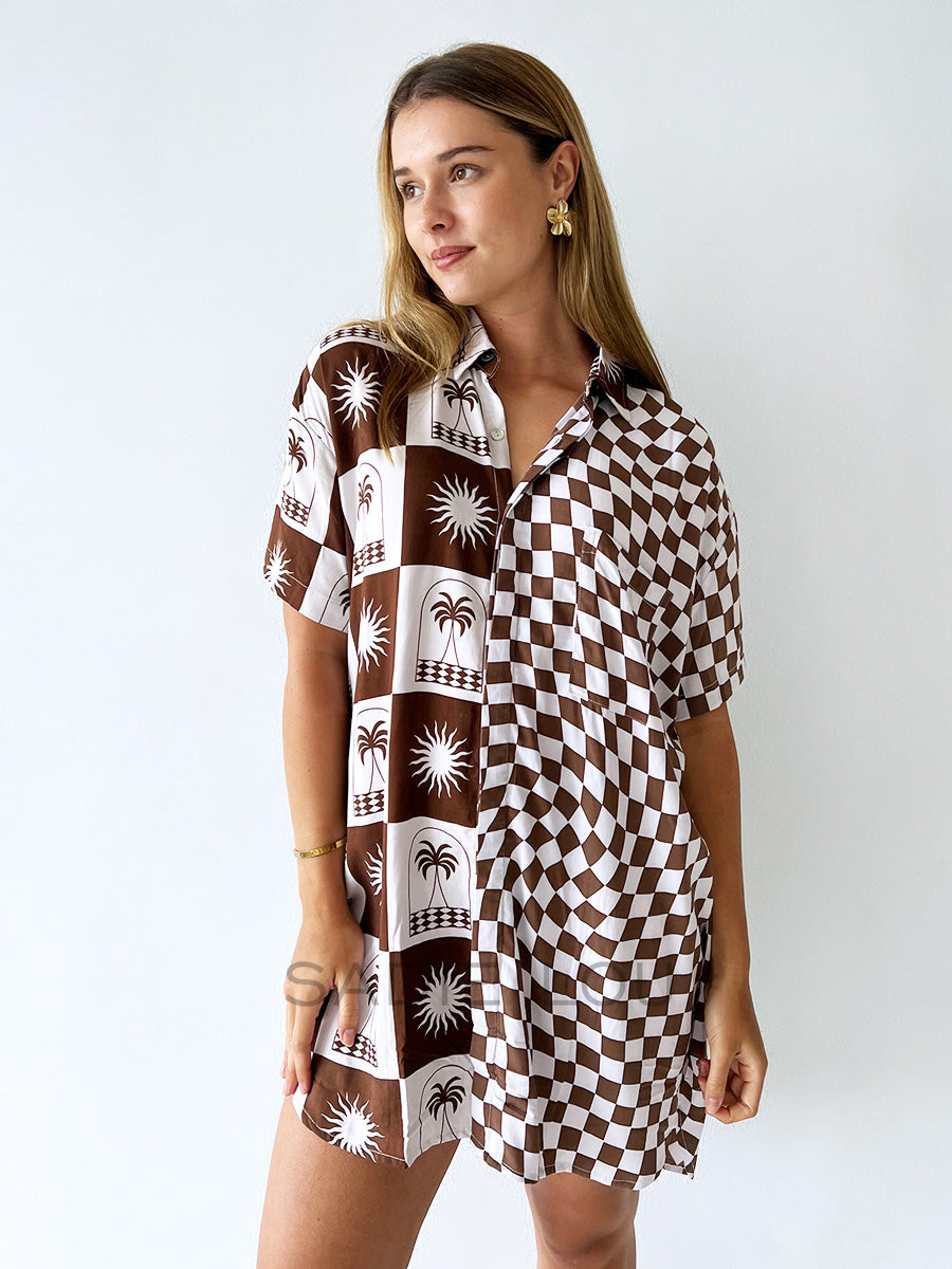 Palm Collective / Checkerboard Shirt Dress