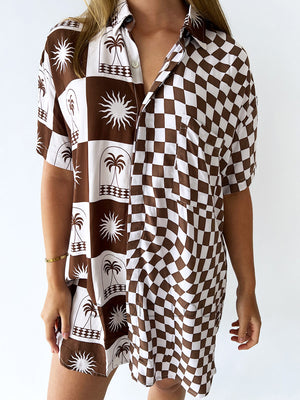 Palm Collective / Checkerboard Shirt Dress