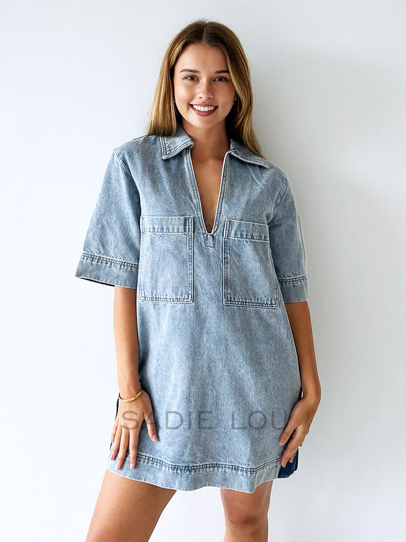 Madison The Label / Tara Denim Dress 2 Tone