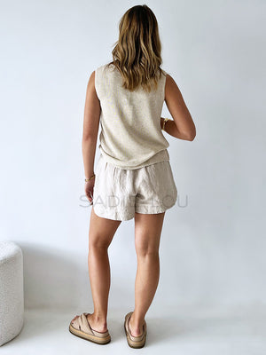 little Lies / Bronte Linen Shorts - Oatmeal