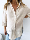 Little Lies // Linen Boyfriend Shirt - Oat