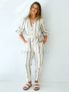 LITTLE LIES / SOPHIE STRIPE LINEN JUMPSUIT