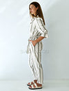 LITTLE LIES / SOPHIE STRIPE LINEN JUMPSUIT