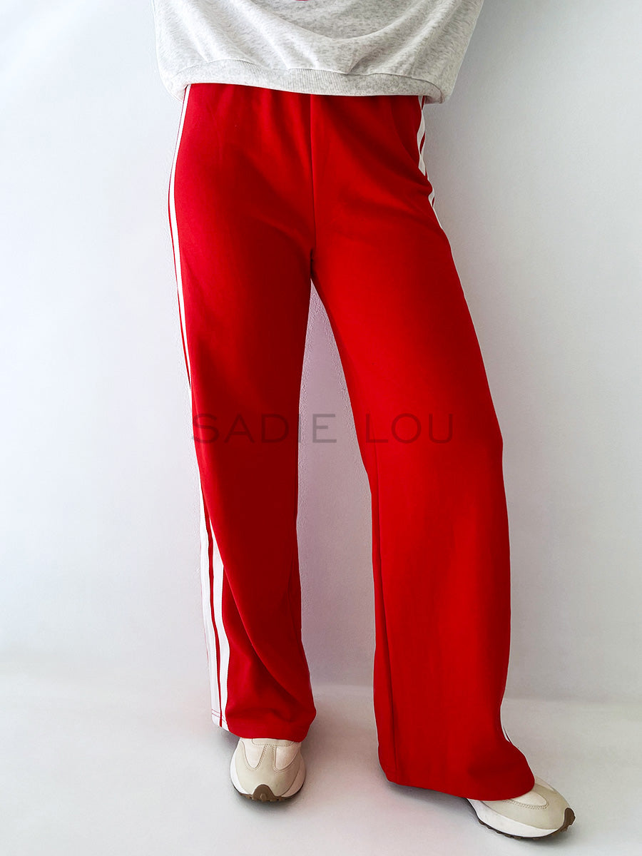 BY FRANKIE / RACER STRIPE TRACKPANT - RED