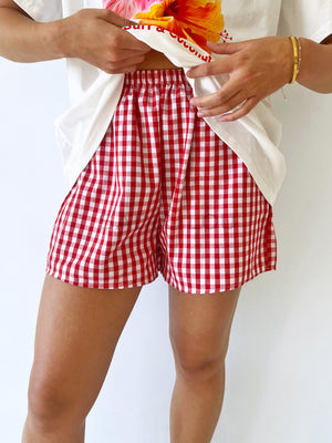 By Frankie / Blanca Shorts - Red Gingham