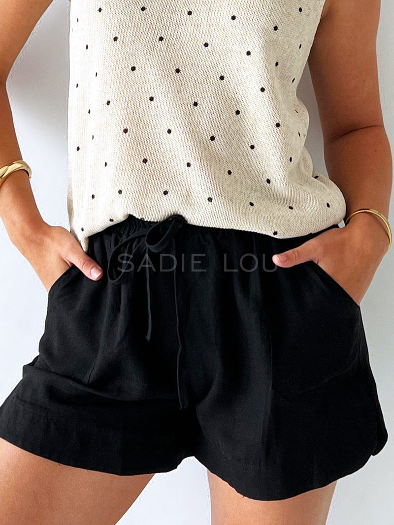 little Lies / Bronte Linen Shorts - Black