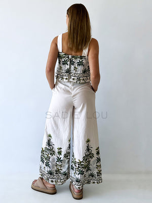 Waverly Jumpsuit - Palm Print