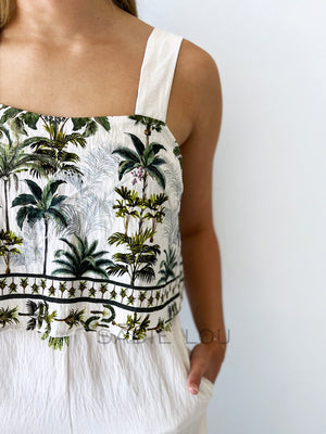 Waverly Jumpsuit - Palm Print