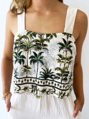 Waverly Jumpsuit - Palm Print