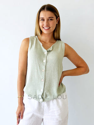 Little Lies / Chloe Top - Sage