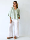 Little Lies / Ester Linen Top  - Sage